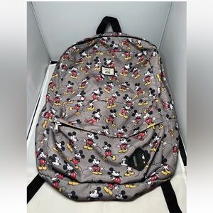 Disney Vans Mickey Mouse Old Skool Backpack Multiple Mickeys on Grey Background